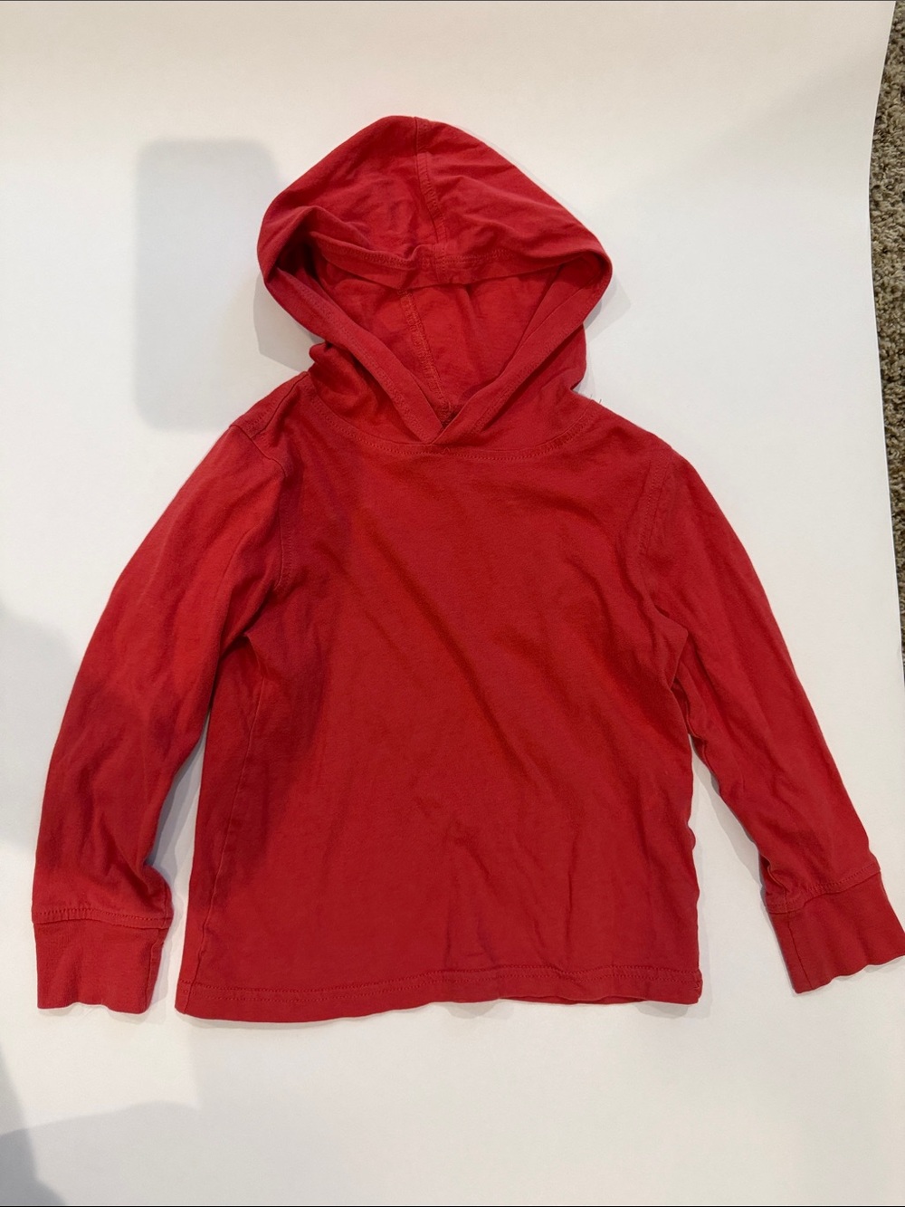 Crewcuts Red Hooded Long Sleeve Tee